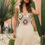 Jace crochet beach cover-up tunic dress white women's beachwear