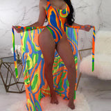 Jace leopard print lace-up one-piece beach swimsuit women