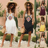 Jace crochet beach cover-up tunic dress white women's beachwear