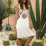 Jace crochet beach cover-up tunic dress white women's beachwear
