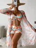 Jace printed bikini and wide-leg pants three-piece set women beach