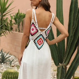 Jace crochet beach cover-up tunic dress white women's beachwear