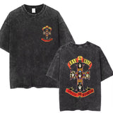Mens Clothes Tee Shirt Homme Graphic T-Shirts New Arrival Men Tshirt for Ropa Hombre Guns N Roses Slash 85 Washed Vintage