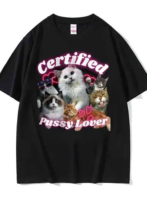 T Shirt Men Mens Clothing T Shirt Homme Mens T Shirt  New in Top & Tees Tee Shirt Homme Funny Certified Cute Cat Lover Meme