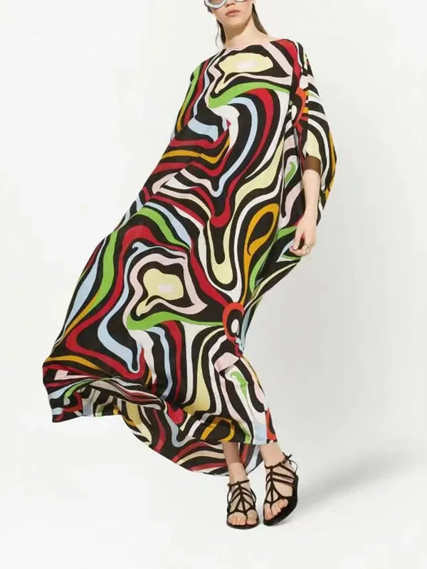 Jace printed beach robe cover-up women long lightweight