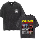 Mens Clothes Tee Shirt Homme Graphic T-Shirts New Arrival Men Tshirt for Ropa Hombre Guns N Roses Slash 85 Washed Vintage