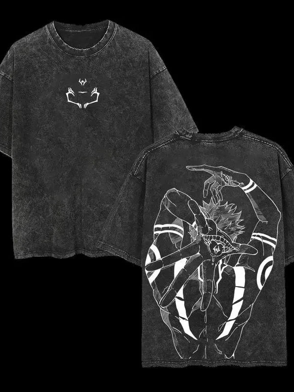 Mens Washed  New Arrival Clothes Tee Shirt Graphic T-Shirts Men Tshirt for Men Ropa Hombre Anime Jujutsu Kaisen Ryomen Sukuna