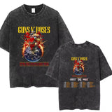 Mens Clothes Tee Shirt Homme Graphic T-Shirts New Arrival Men Tshirt for Ropa Hombre Guns N Roses Slash 85 Washed Vintage