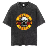 Mens Clothes Tee Shirt Homme Graphic T-Shirts New Arrival Men Tshirt for Ropa Hombre Guns N Roses Slash 85 Washed Vintage
