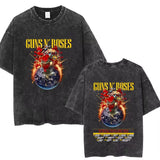 Mens Clothes Tee Shirt Homme Graphic T-Shirts New Arrival Men Tshirt for Ropa Hombre Guns N Roses Slash 85 Washed Vintage
