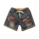 Jace high-waist graphic pocket denim shorts women beach