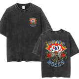 Mens Clothes Tee Shirt Homme Graphic T-Shirts New Arrival Men Tshirt for Ropa Hombre Guns N Roses Slash 85 Washed Vintage