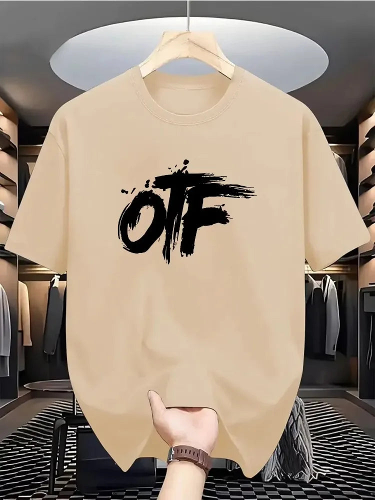Men's New Summer T-shirt, Casual and Loose-fitting, Fashionable Letter Pattern T-shirt for Men, Printed Round-neck T-shirt