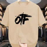 Men's New Summer T-shirt, Casual and Loose-fitting, Fashionable Letter Pattern T-shirt for Men, Printed Round-neck T-shirt — 