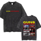 Mens Clothes Tee Shirt Homme Graphic T-Shirts New Arrival Men Tshirt for Ropa Hombre Guns N Roses Slash 85 Washed Vintage