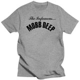 Mens Brand Fashion T-shirt Summer T Shirts Mobb Deep Mens Infamous on Red T-shirt Red Unisex Short Sleeve Male Casual Tee-shirt