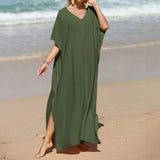 Jace printed maxi beach cover-up dress women long resort