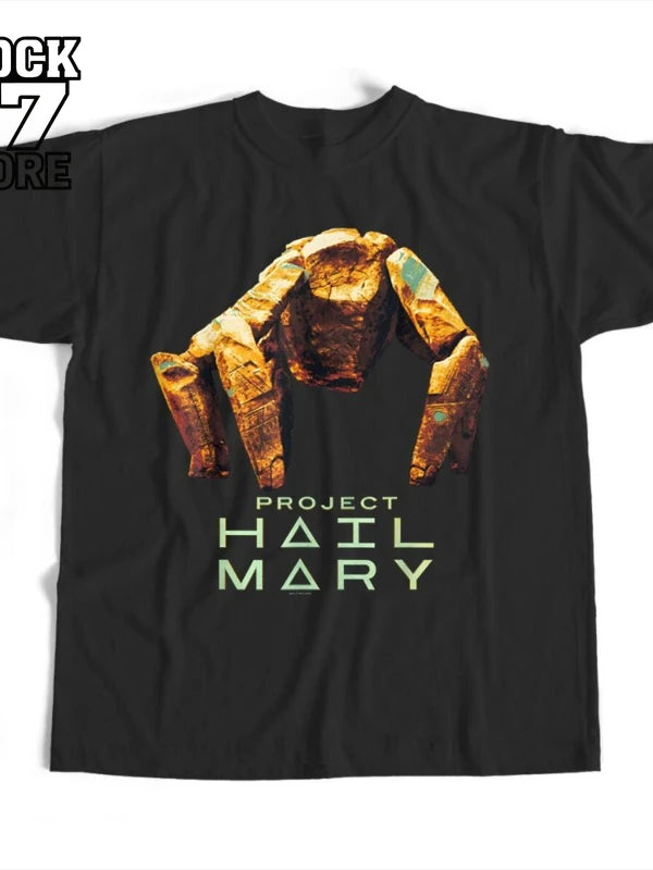 Mens T Shirt Project Hail Mary Print Summer Tee Harajuku Unisex Loose Fit Casual Streetwear Graphic Fashion Trend Hot Sale Cool